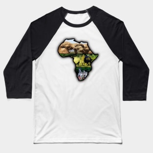 African Wildlife Continent Collage Baseball T-Shirt